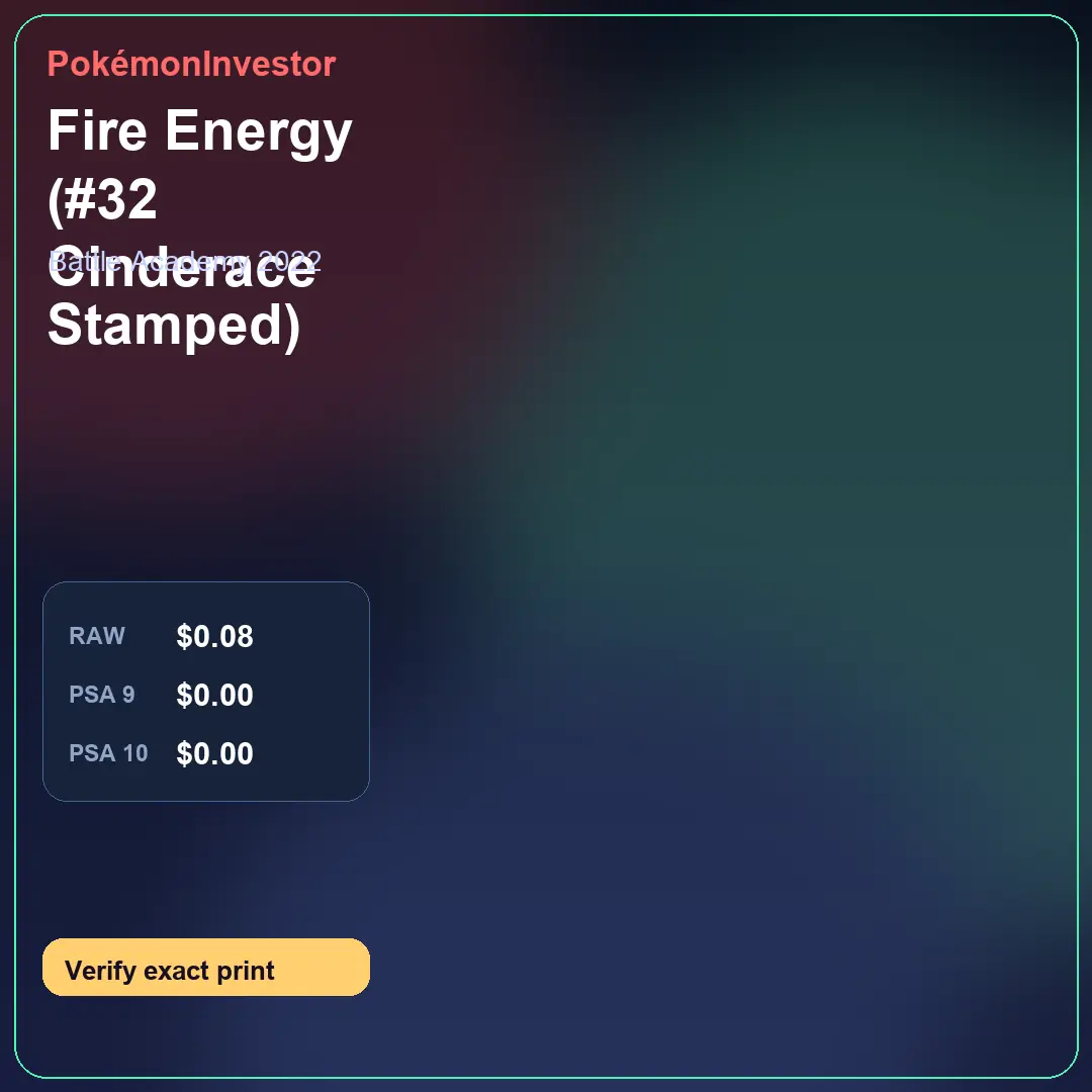Card research image for Fire Energy (#32 Cinderace Stamped)