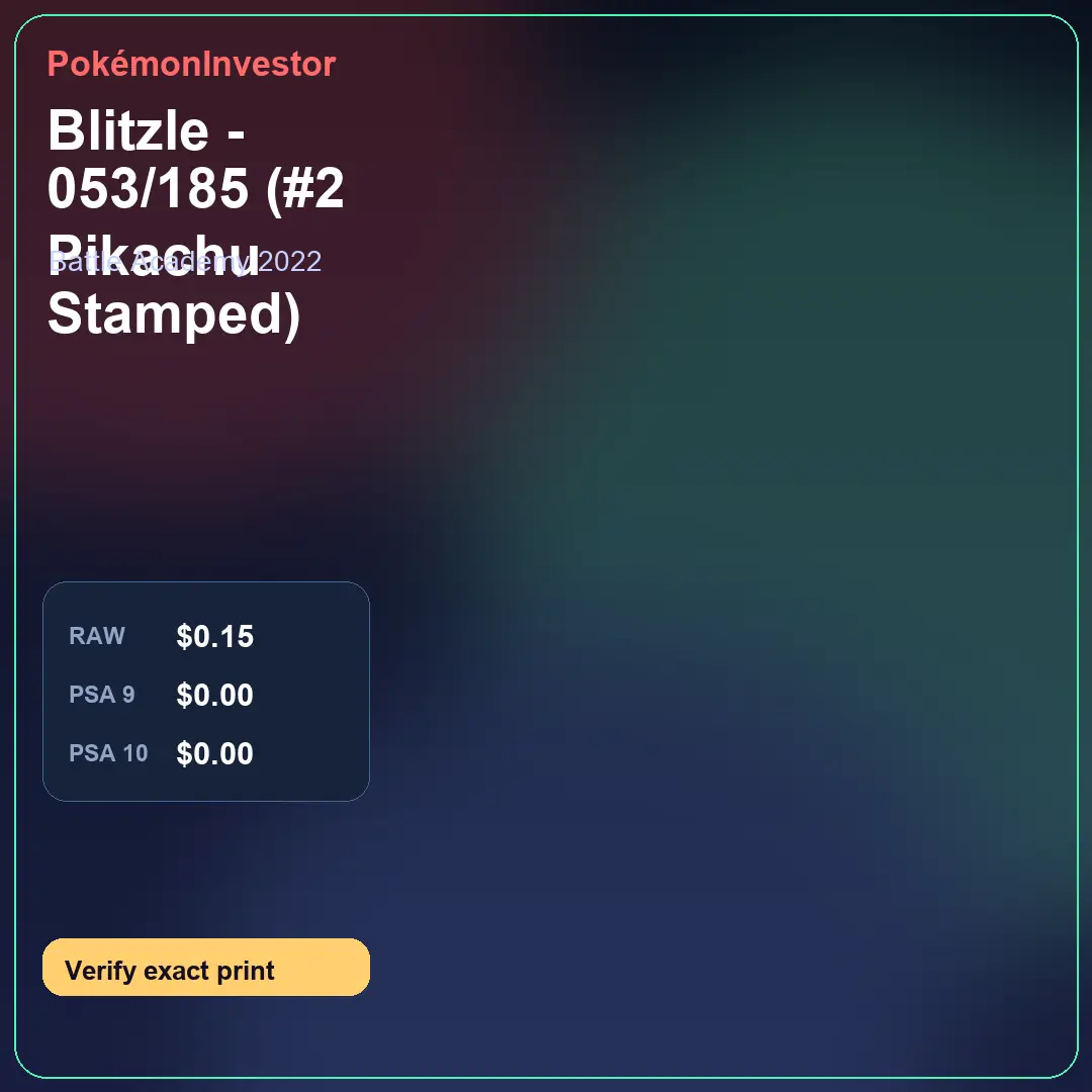 Card research image for Blitzle - 053/185 (#2 Pikachu Stamped)