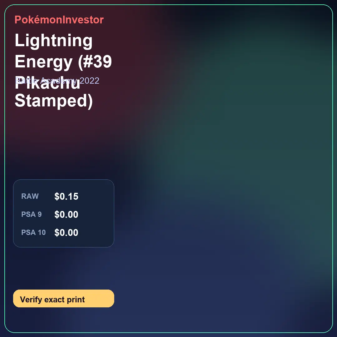 Card research image for Lightning Energy (#39 Pikachu Stamped)