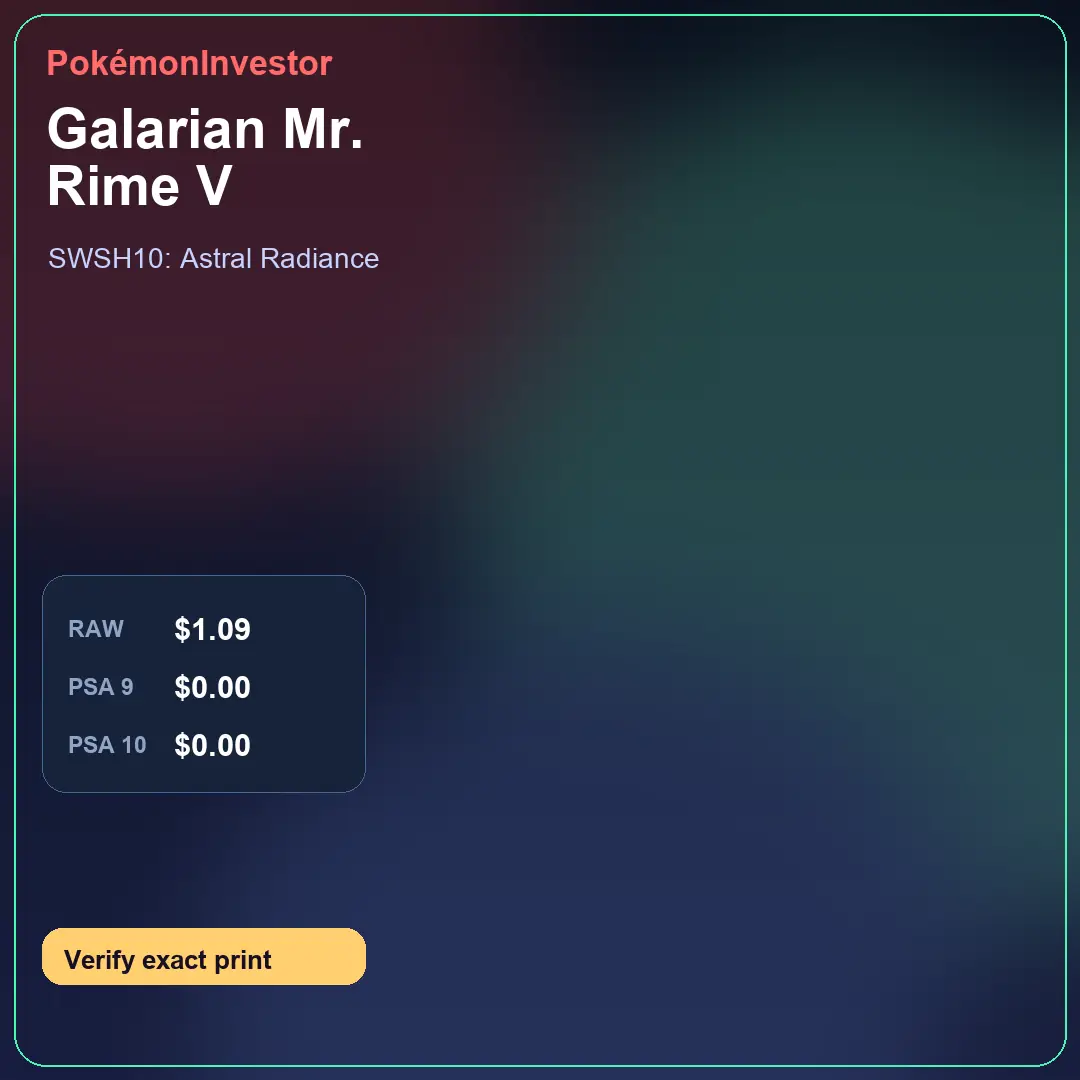 Card research image for Galarian Mr. Rime V