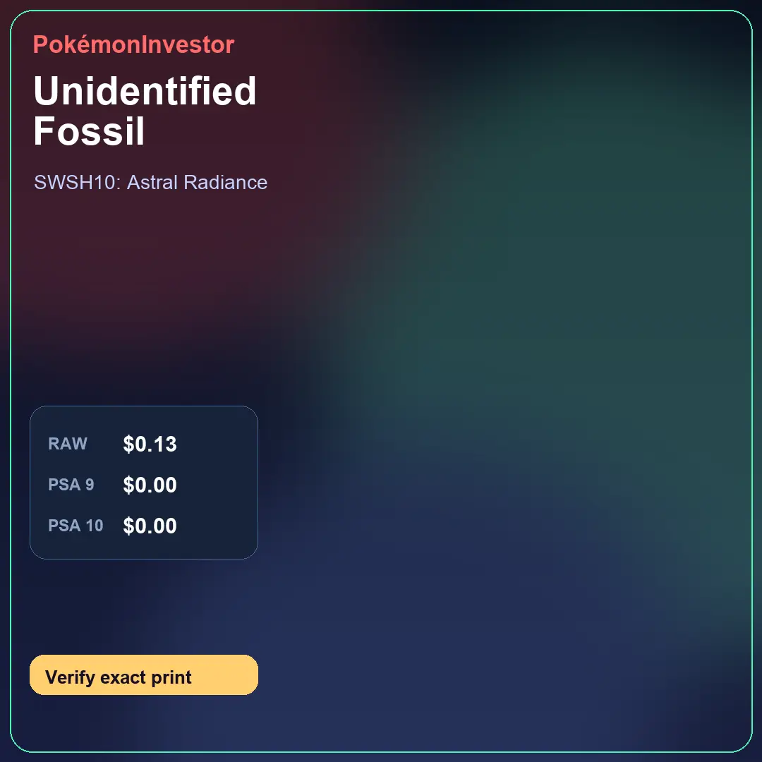 Card research image for Unidentified Fossil