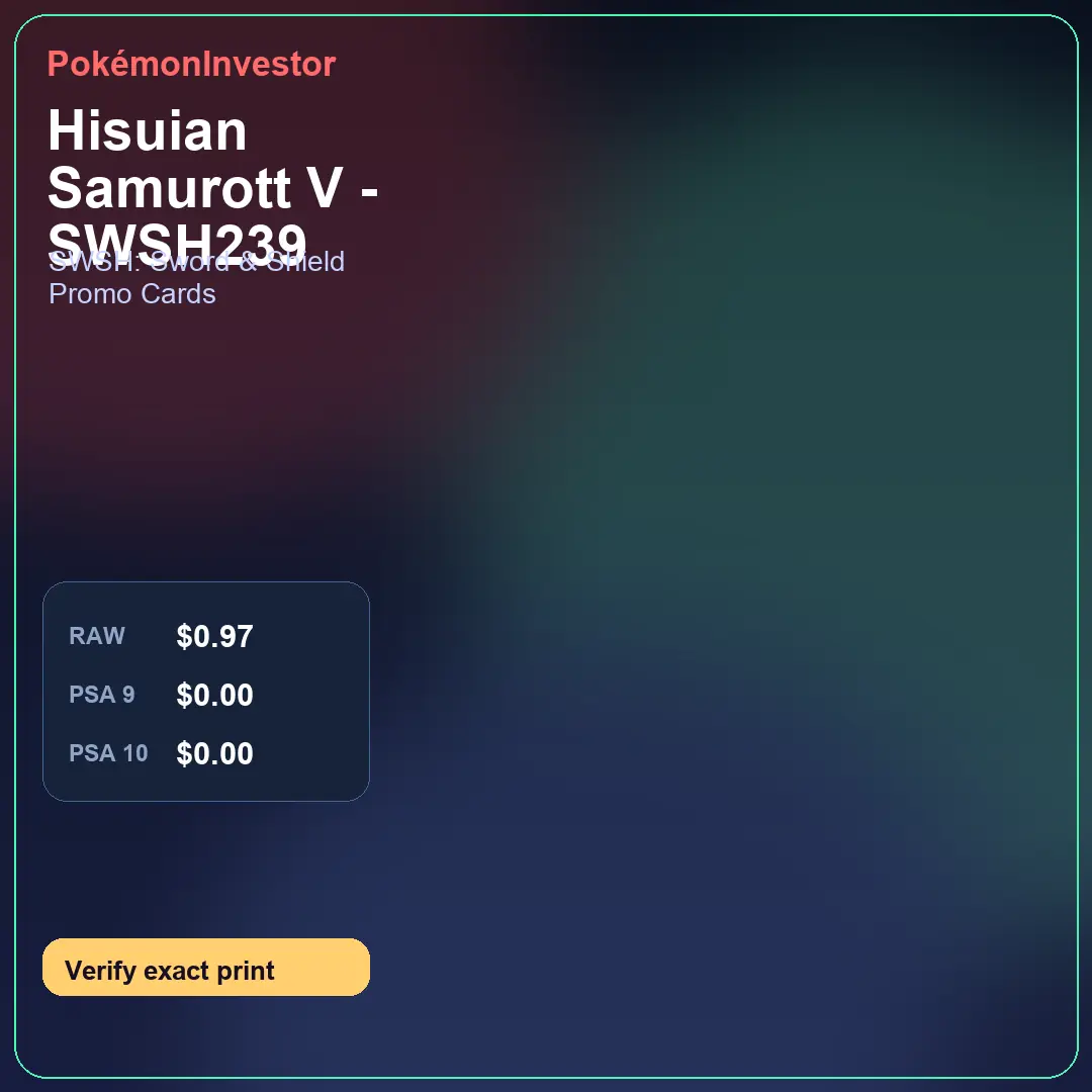 Card research image for Hisuian Samurott V - SWSH239