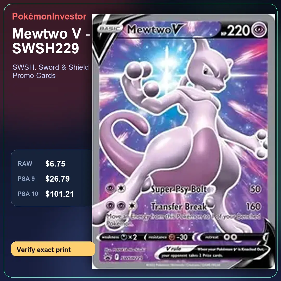 Card research image for Mewtwo V - SWSH229