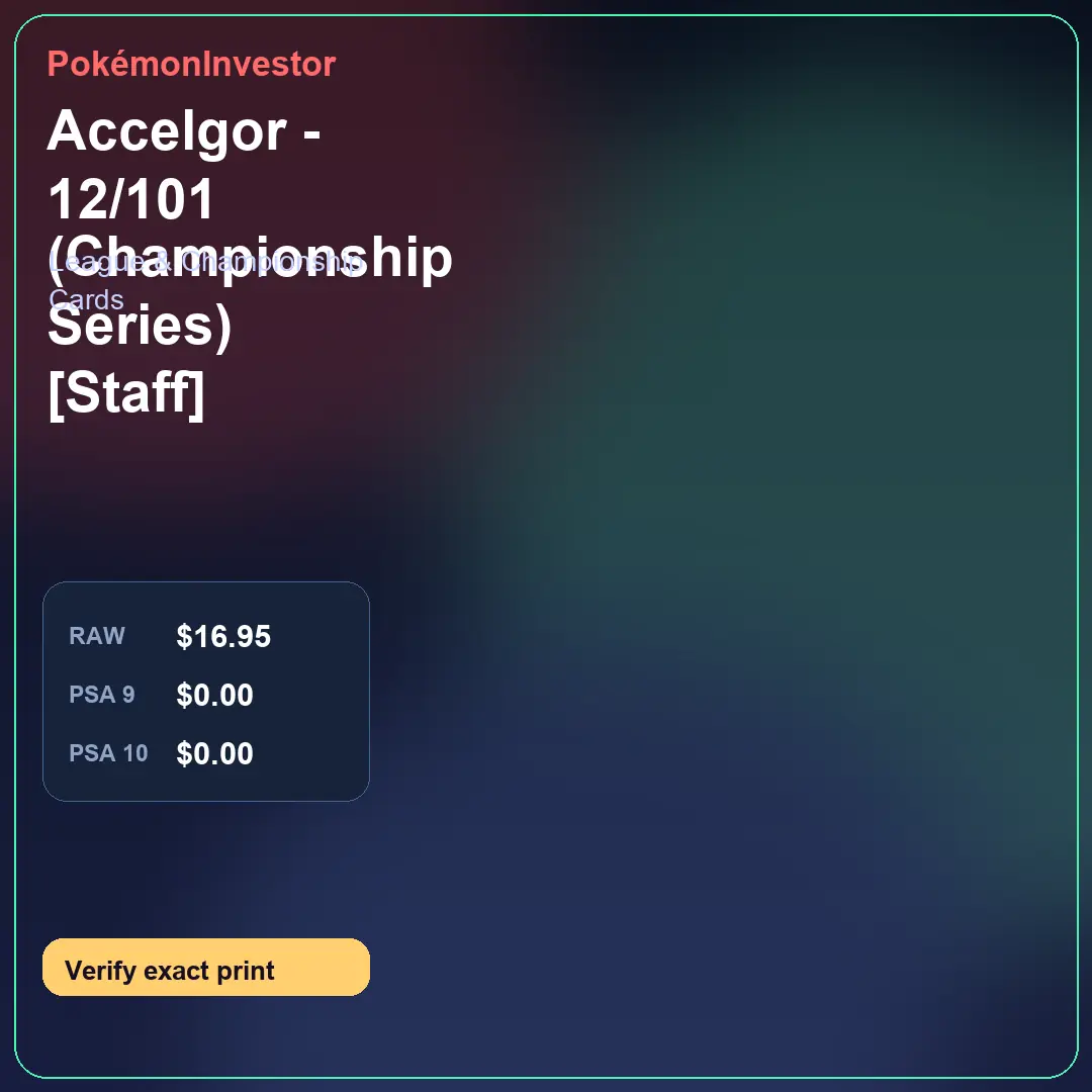 Card research image for Accelgor - 12/101 (Championship Series) [Staff]