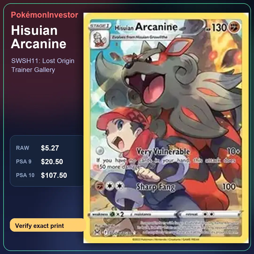 Card research image for Hisuian Arcanine