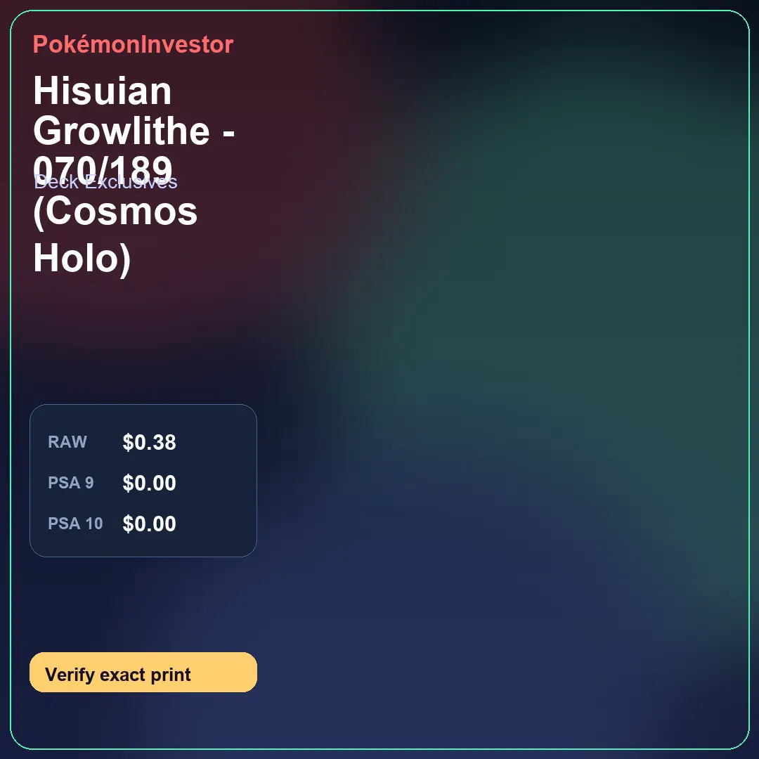 Card research image for Hisuian Growlithe - 070/189 (Cosmos Holo)