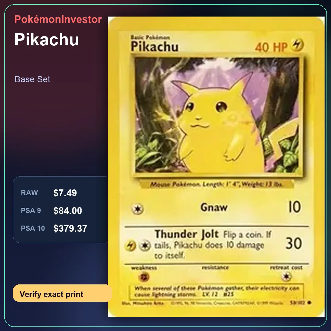 Card research image for Pikachu