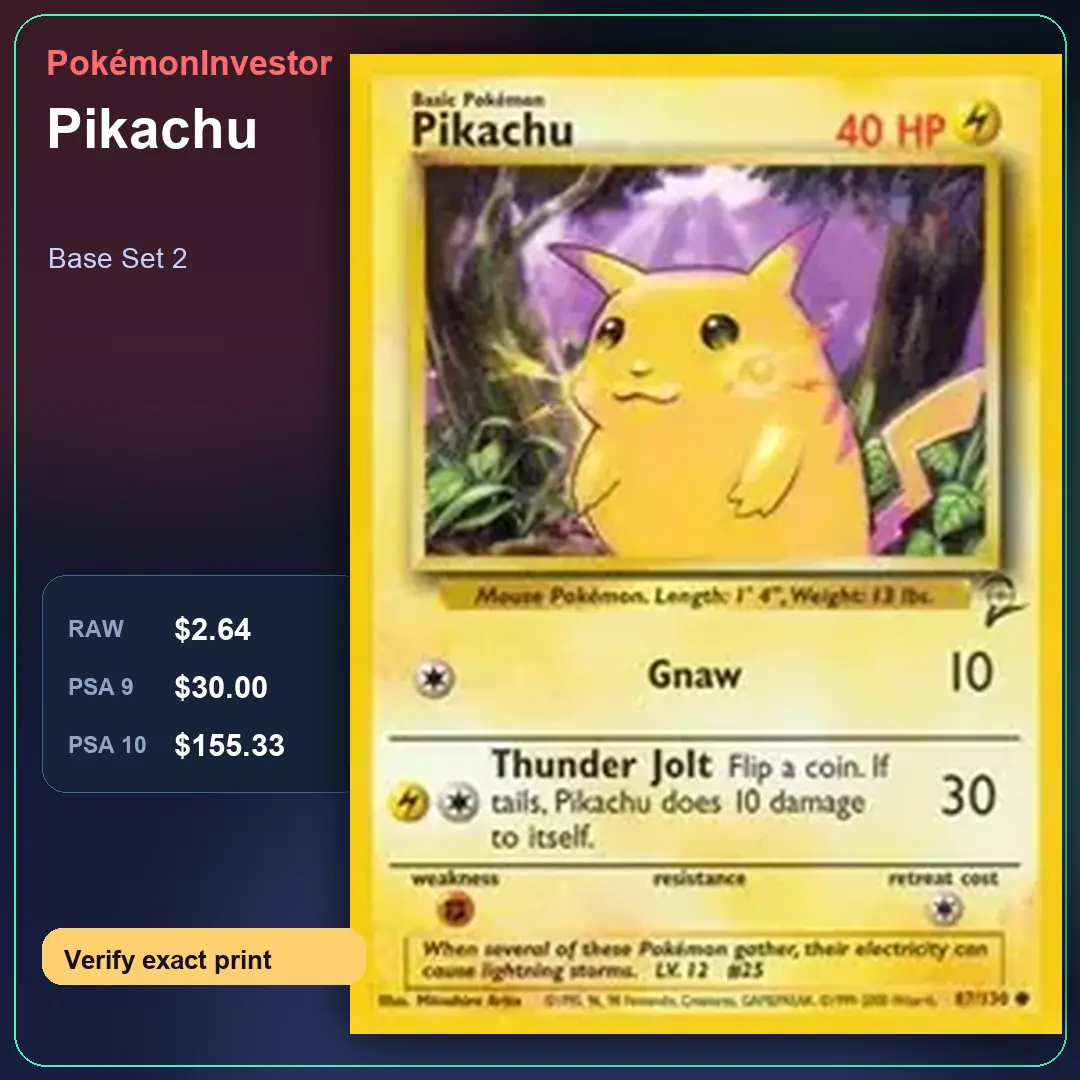 Card research image for Pikachu
