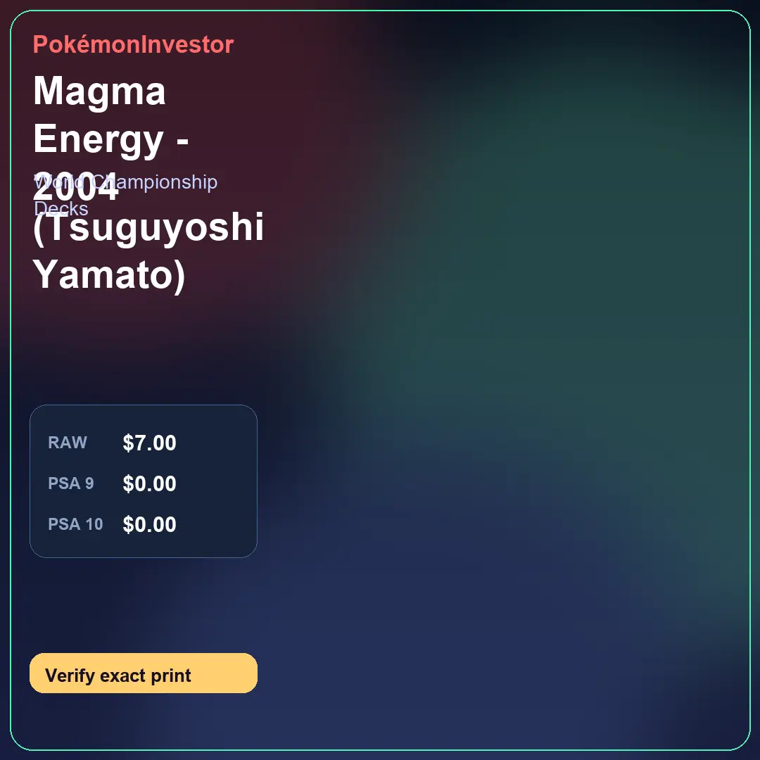 Card research image for Magma Energy - 2004 (Tsuguyoshi Yamato)