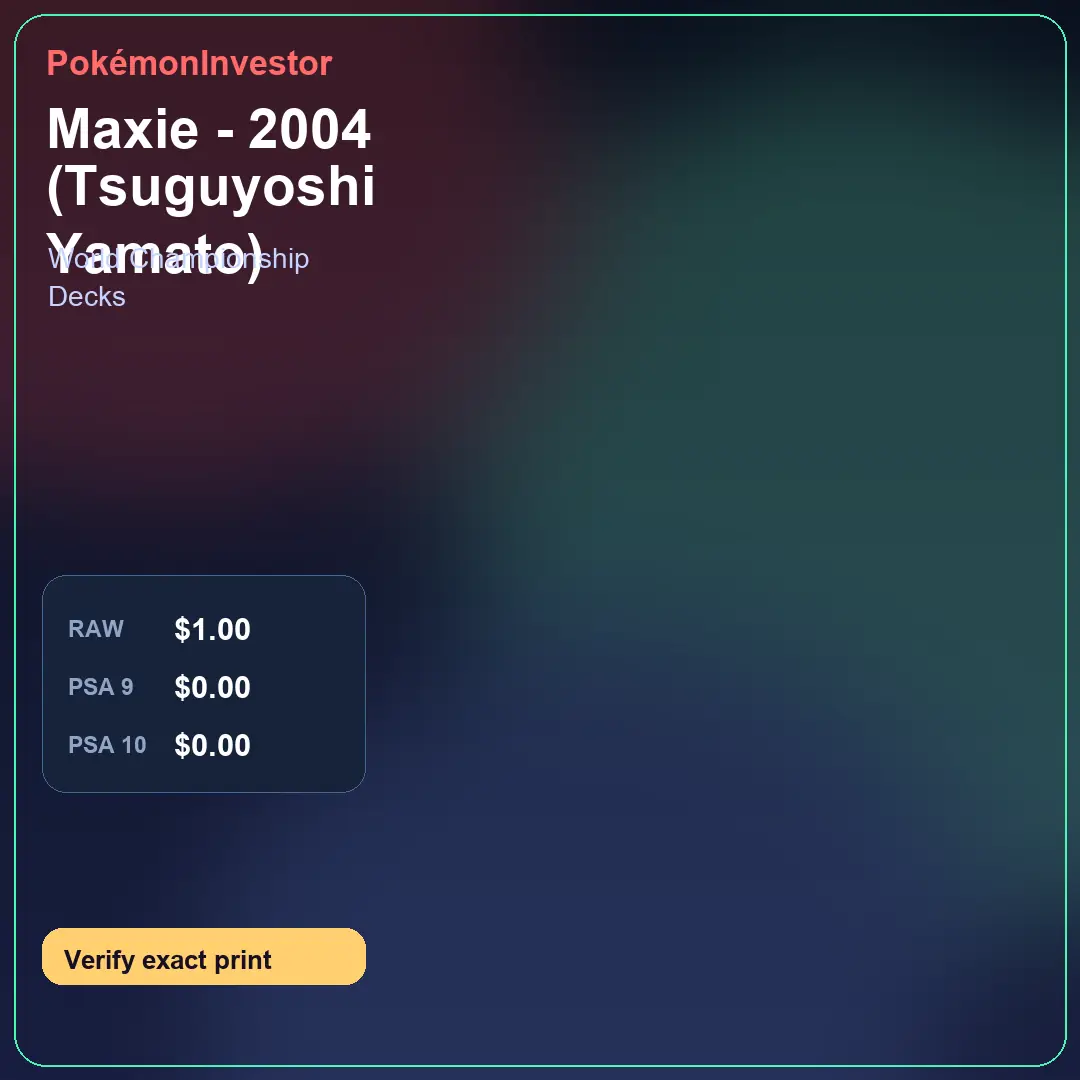 Card research image for Maxie - 2004 (Tsuguyoshi Yamato)