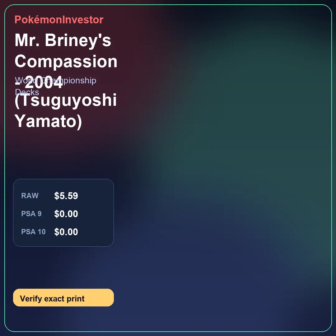 Card research image for Mr. Briney's Compassion - 2004 (Tsuguyoshi Yamato)