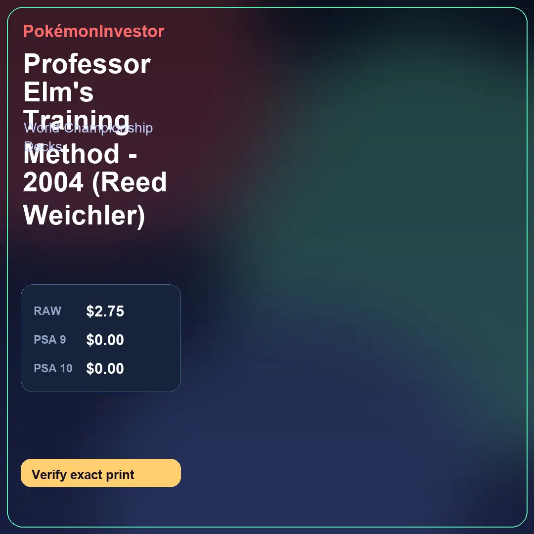 Card research image for Professor Elm's Training Method - 2004 (Reed Weichler)