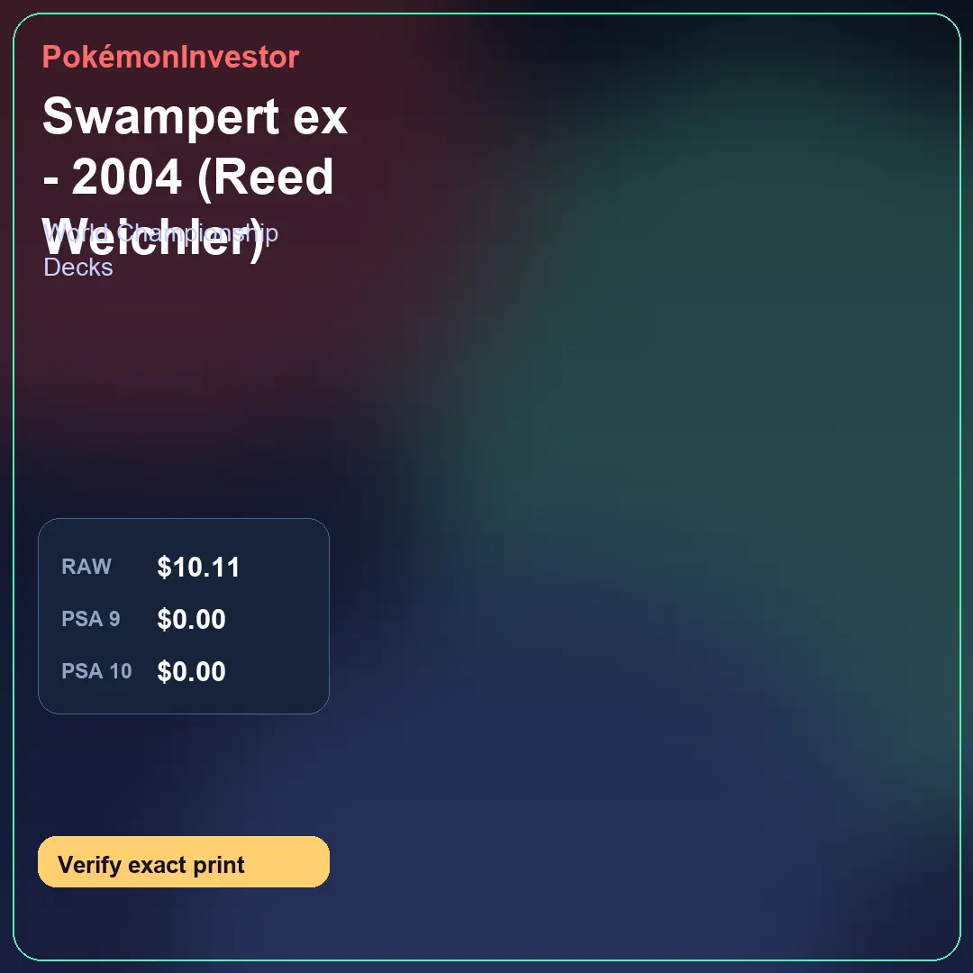 Card research image for Swampert ex - 2004 (Reed Weichler)
