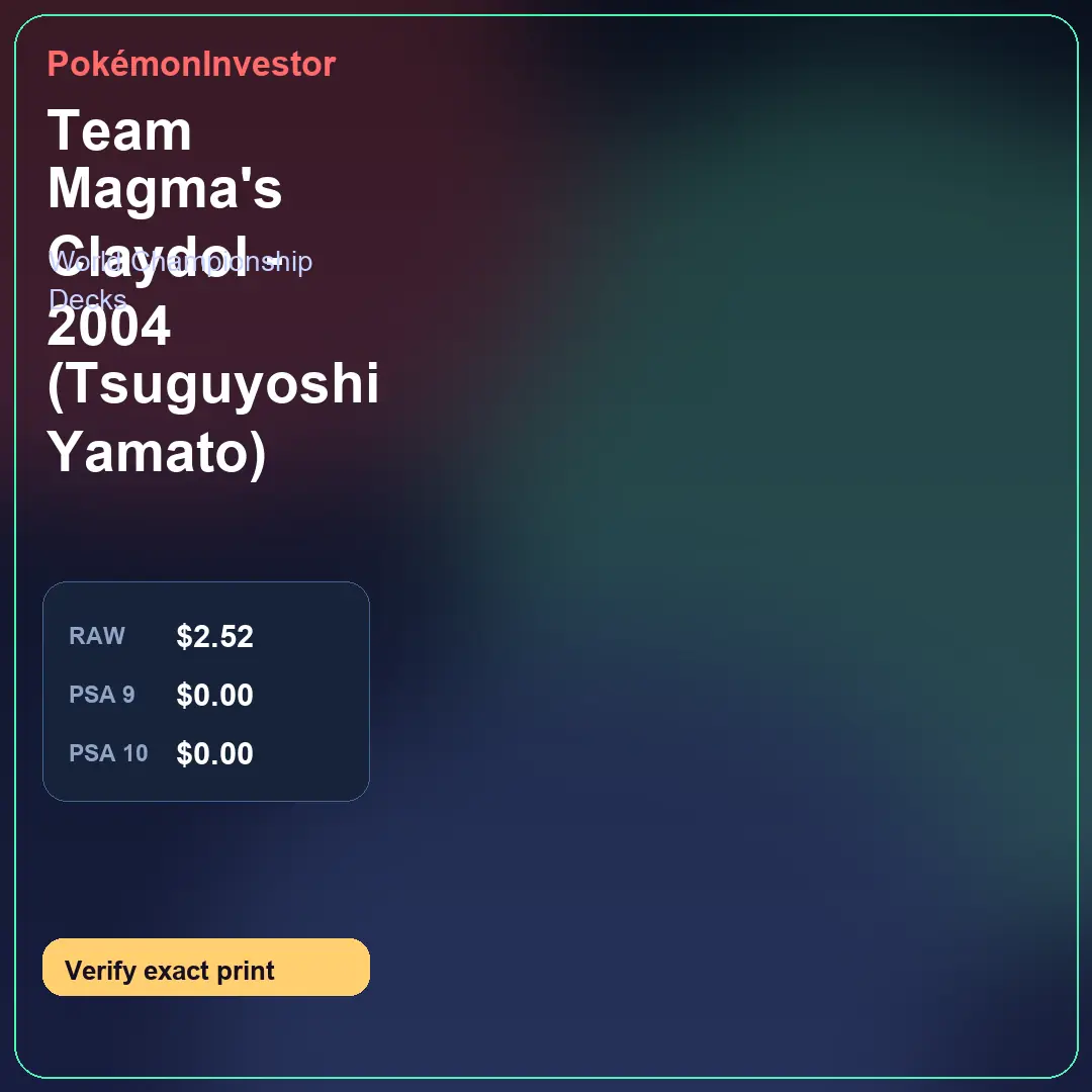 Card research image for Team Magma's Claydol - 2004 (Tsuguyoshi Yamato)