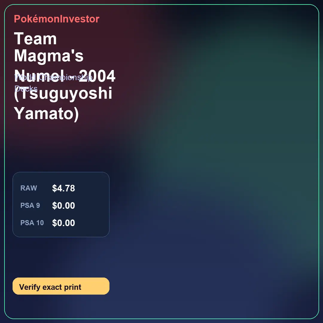 Card research image for Team Magma's Numel - 2004 (Tsuguyoshi Yamato)