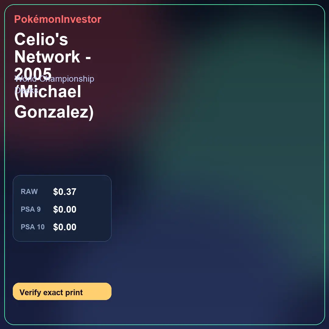 Card research image for Celio's Network - 2005 (Michael Gonzalez)