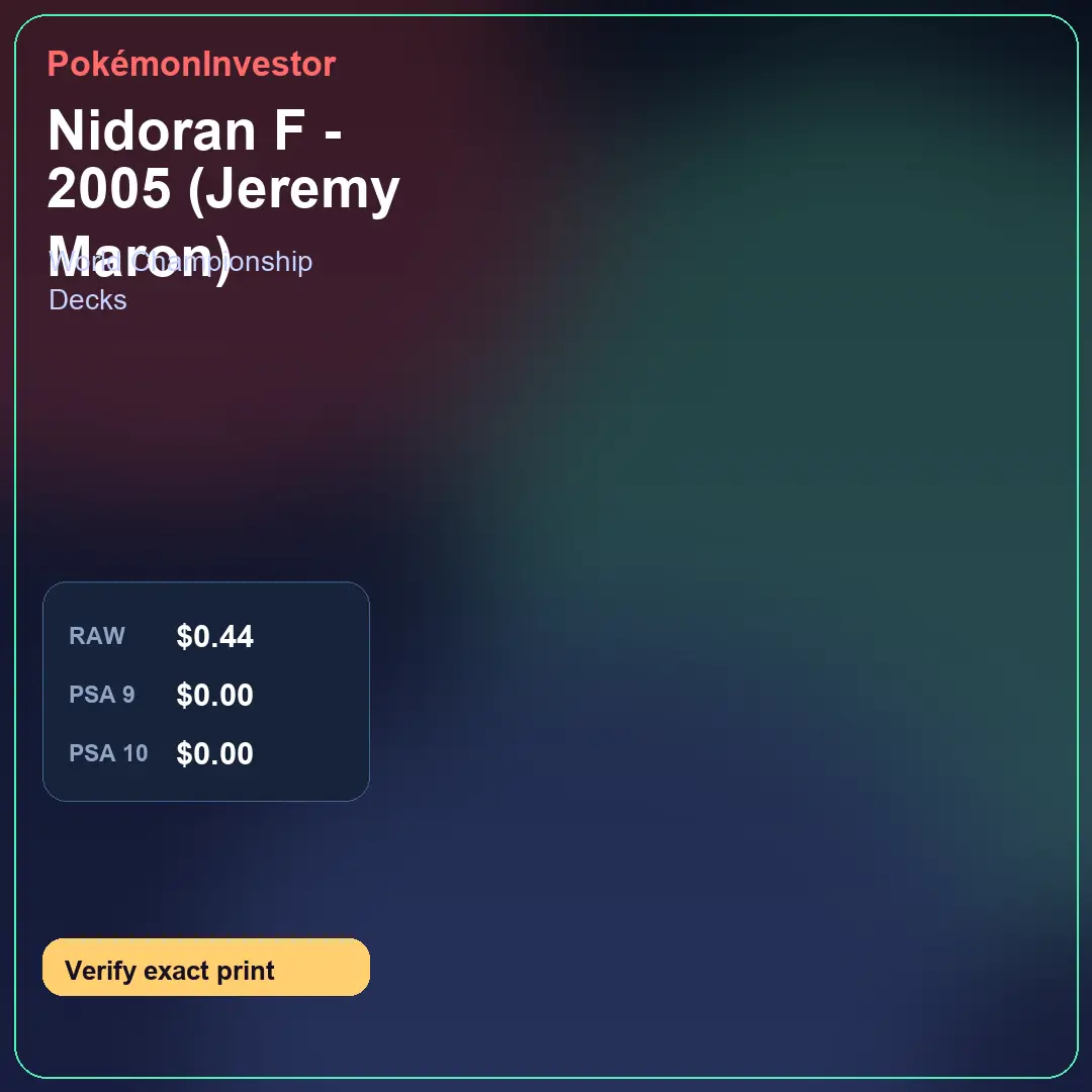 Card research image for Nidoran F - 2005 (Jeremy Maron)