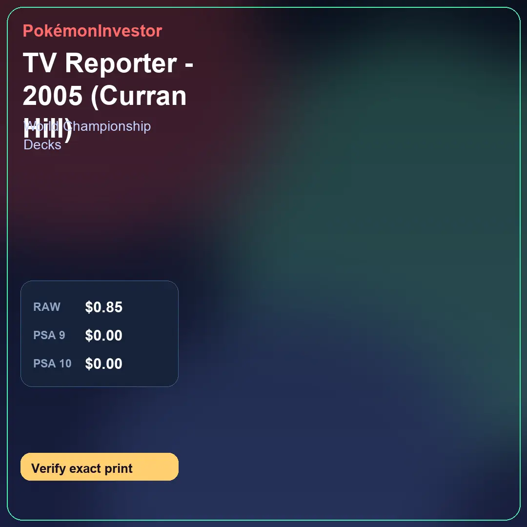 Card research image for TV Reporter - 2005 (Curran Hill)