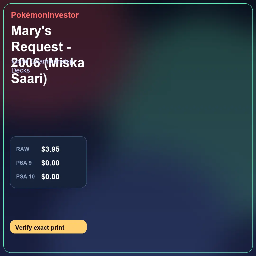 Card research image for Mary's Request - 2006 (Miska Saari)
