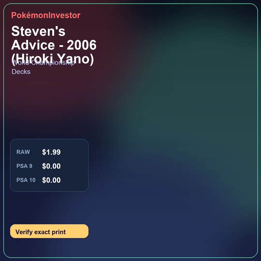 Card research image for Steven's Advice - 2006 (Hiroki Yano)