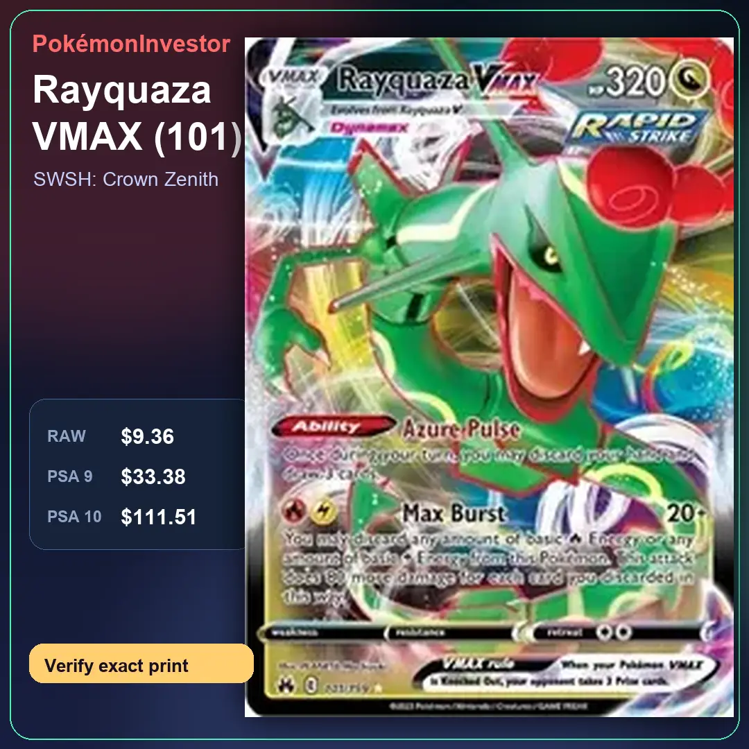 Card research image for Rayquaza VMAX (101)