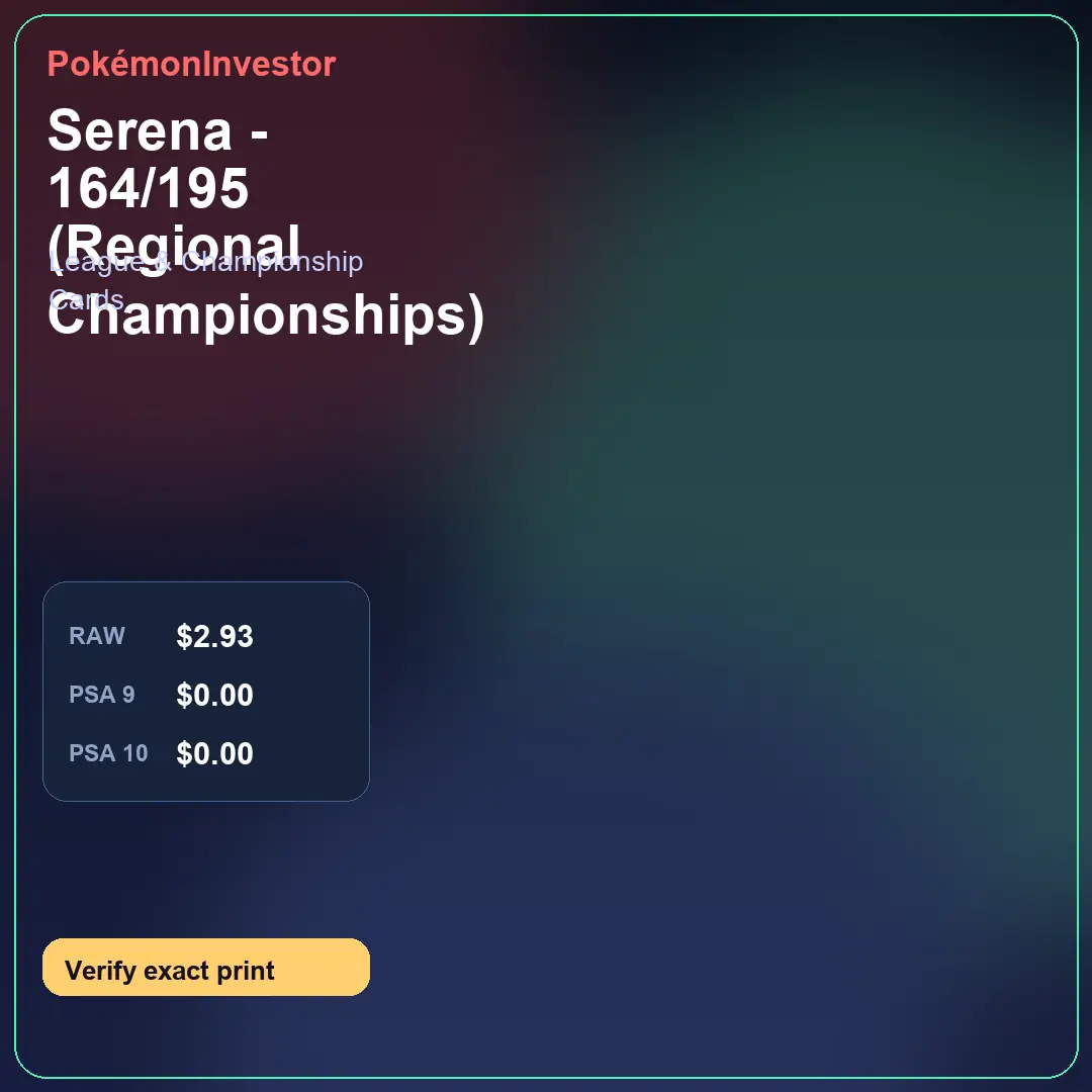 Card research image for Serena - 164/195 (Regional Championships)