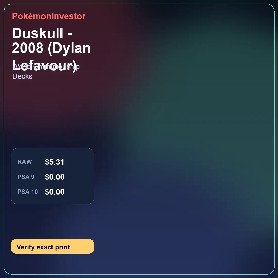 Card research image for Duskull - 2008 (Dylan Lefavour)