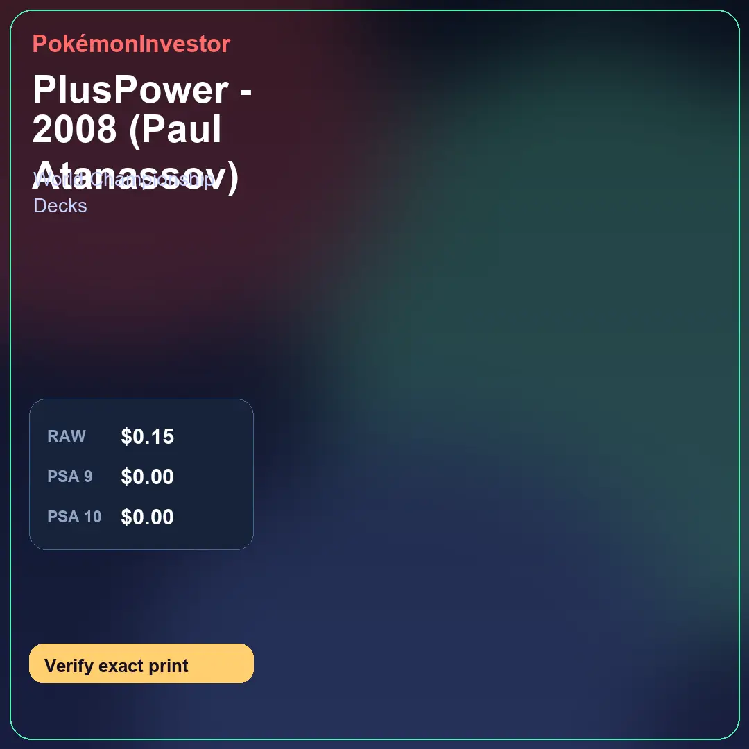 Card research image for PlusPower - 2008 (Paul Atanassov)