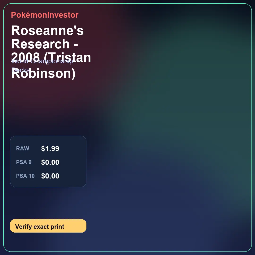 Card research image for Roseanne's Research - 2008 (Tristan Robinson)