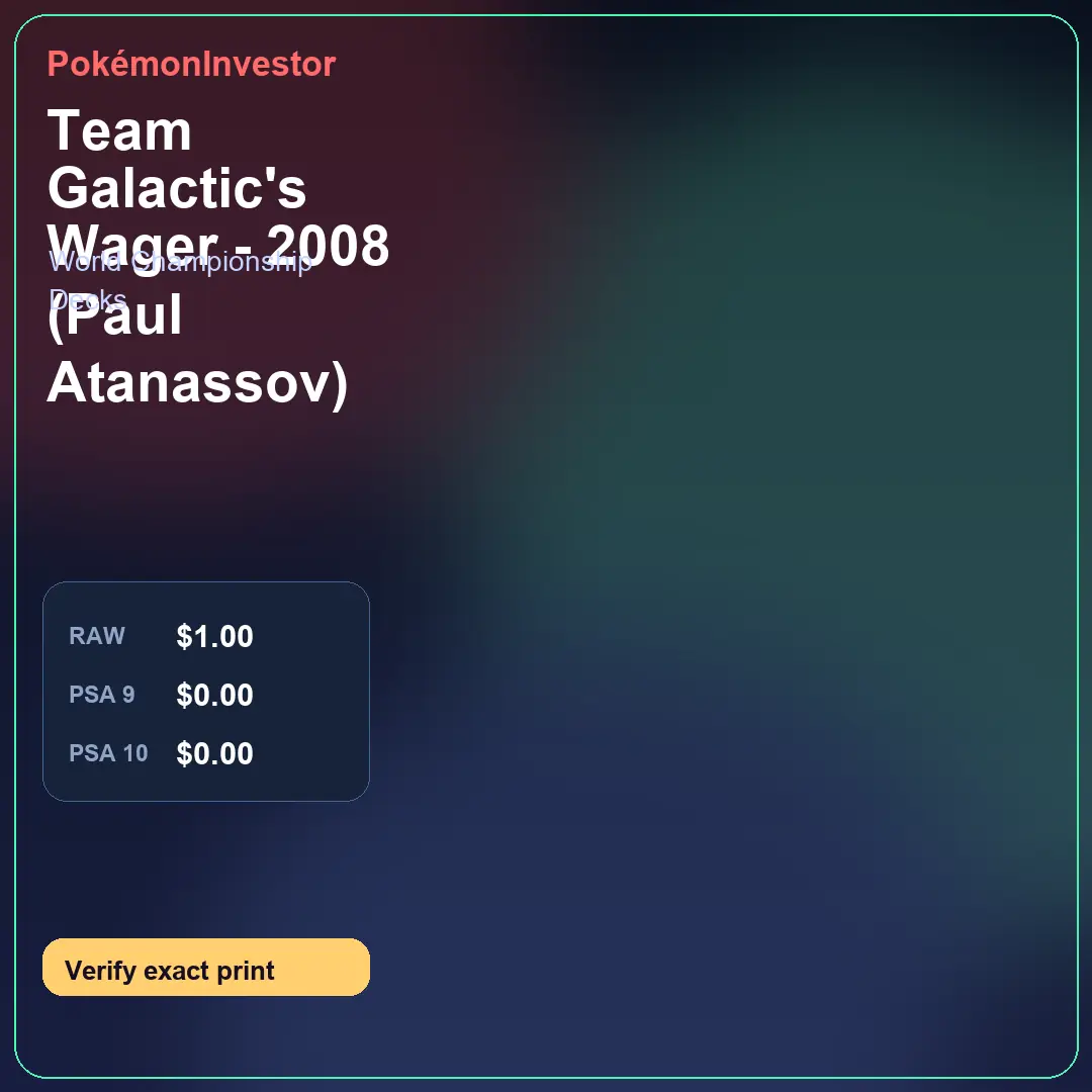Card research image for Team Galactic's Wager - 2008 (Paul Atanassov)