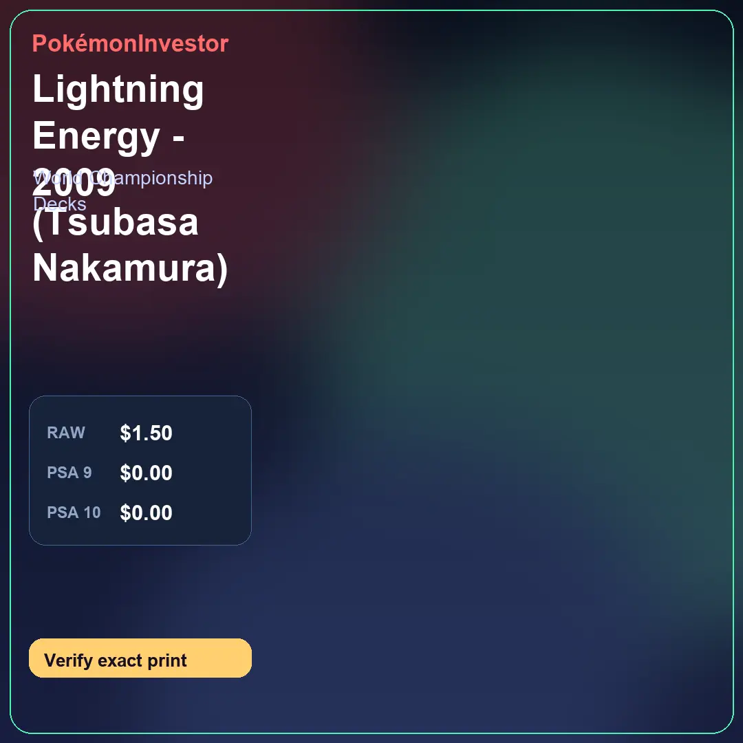 Card research image for Lightning Energy - 2009 (Tsubasa Nakamura)