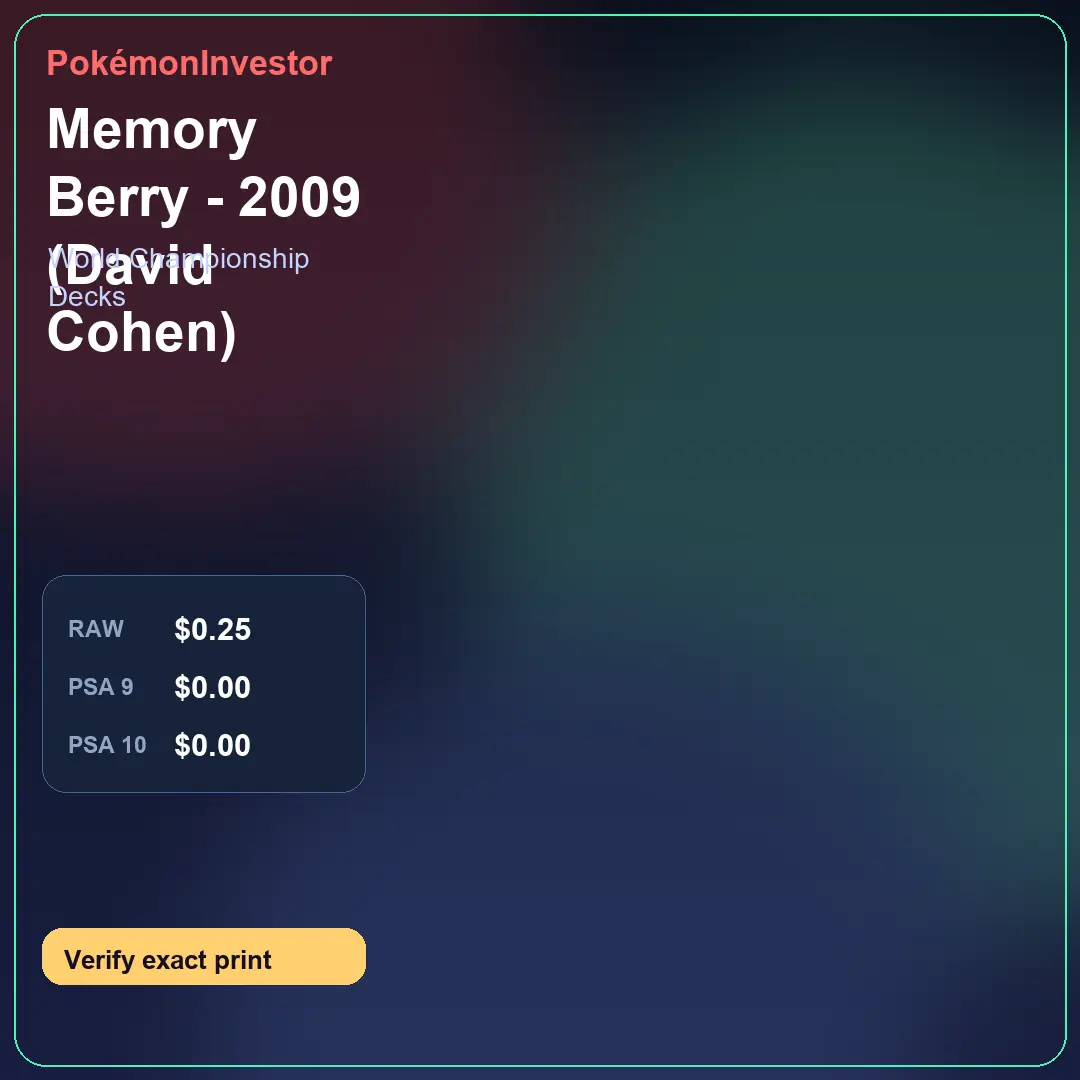 Card research image for Memory Berry - 2009 (David Cohen)