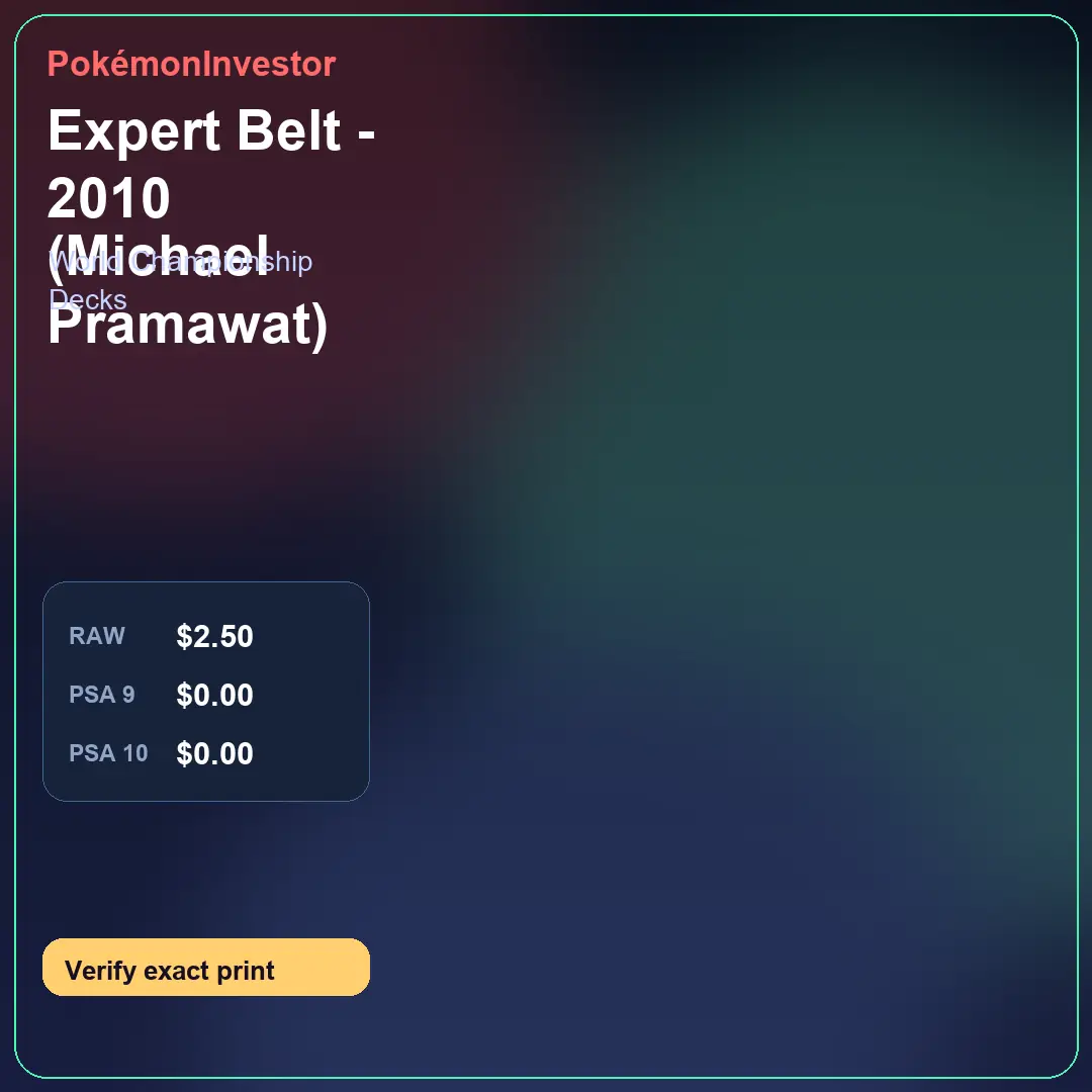Card research image for Expert Belt - 2010 (Michael Pramawat)