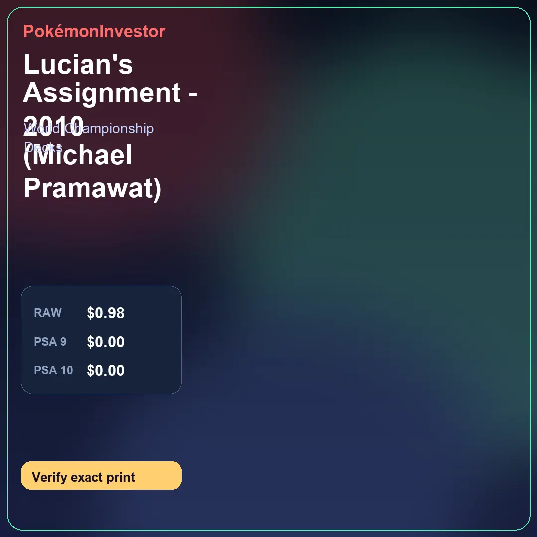Card research image for Lucian's Assignment - 2010 (Michael Pramawat)