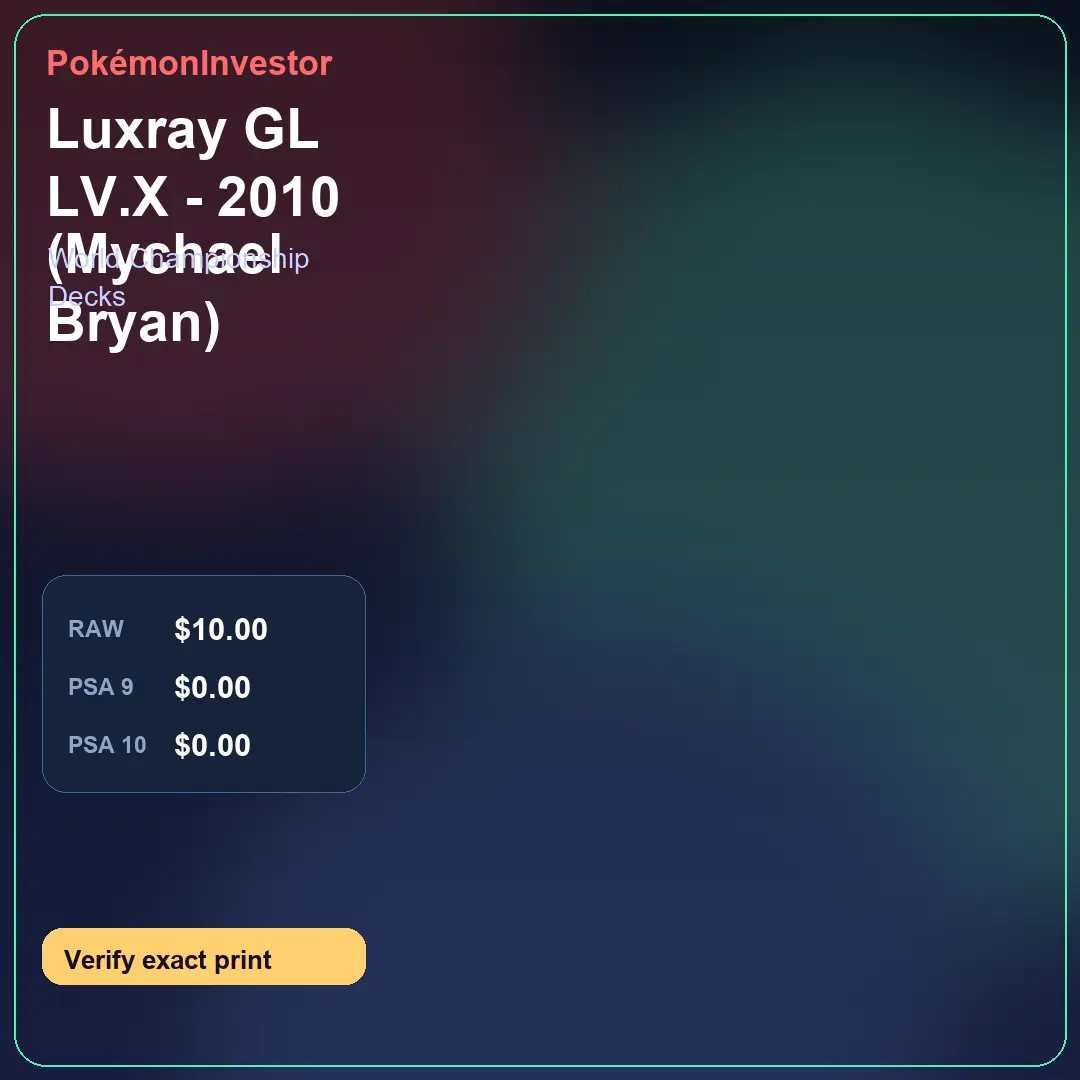 Card research image for Luxray GL LV.X - 2010 (Mychael Bryan)