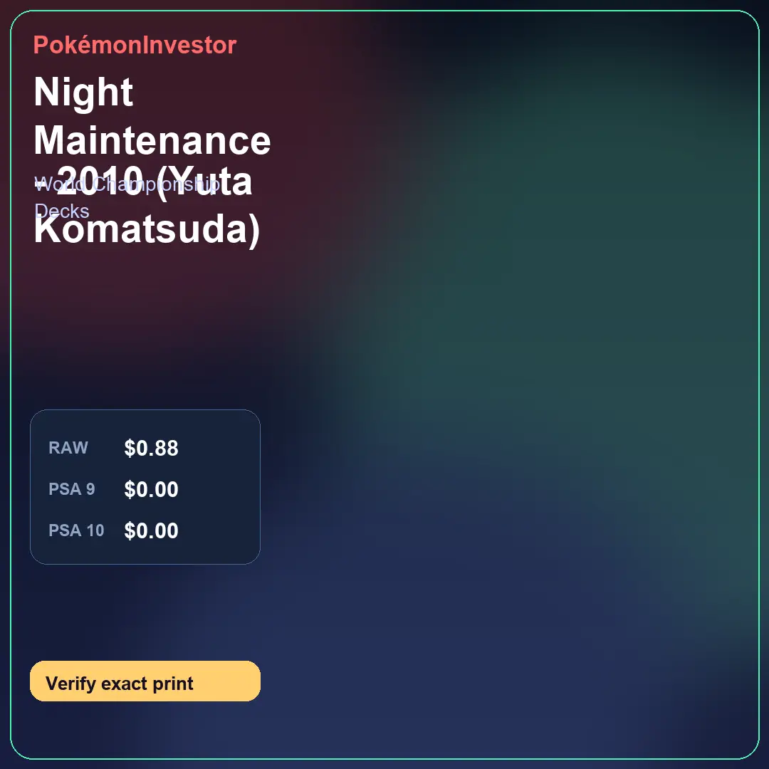 Card research image for Night Maintenance - 2010 (Yuta Komatsuda)
