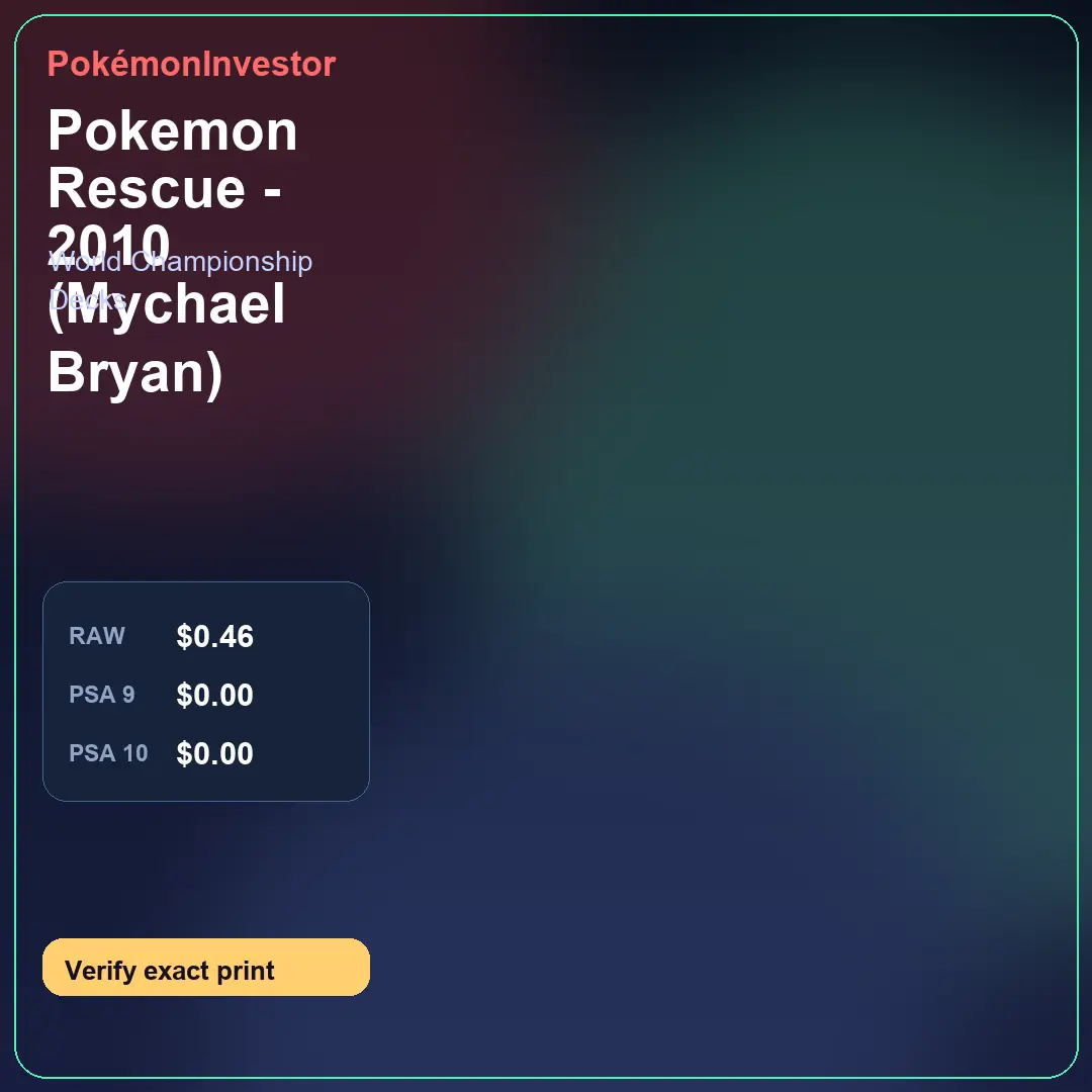 Card research image for Pokemon Rescue - 2010 (Mychael Bryan)