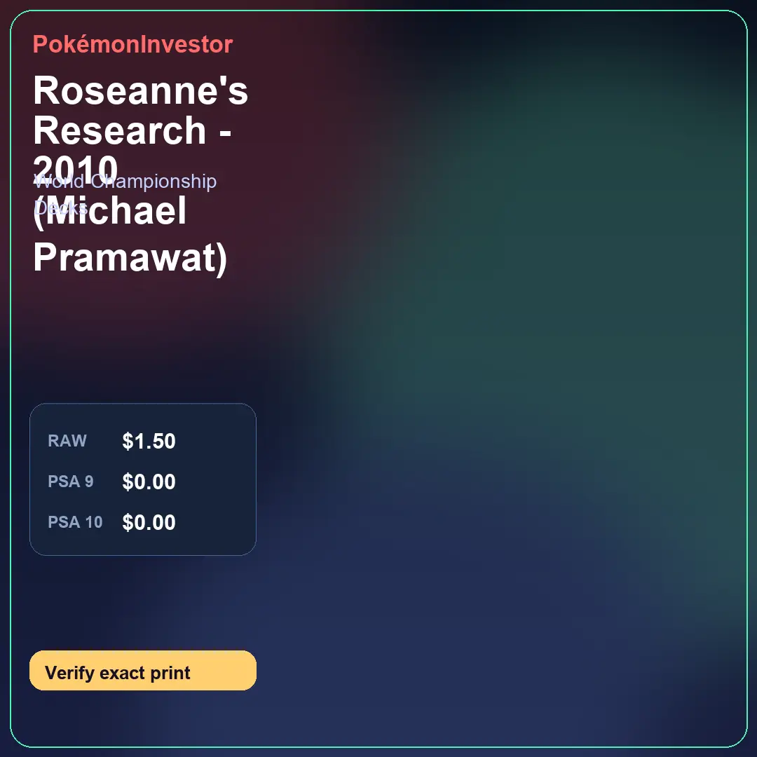 Card research image for Roseanne's Research - 2010 (Michael Pramawat)