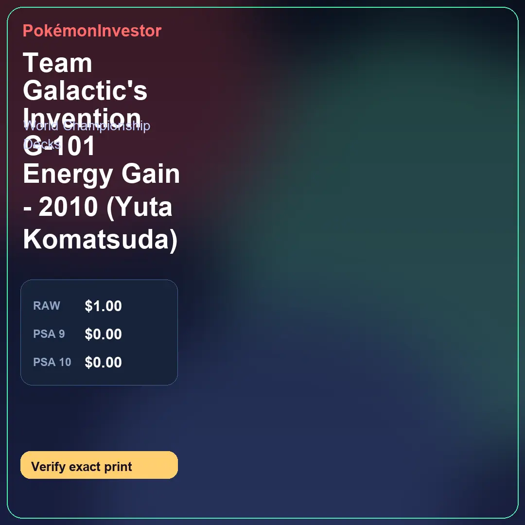 Card research image for Team Galactic's Invention G-101 Energy Gain - 2010 (Yuta Komatsuda)