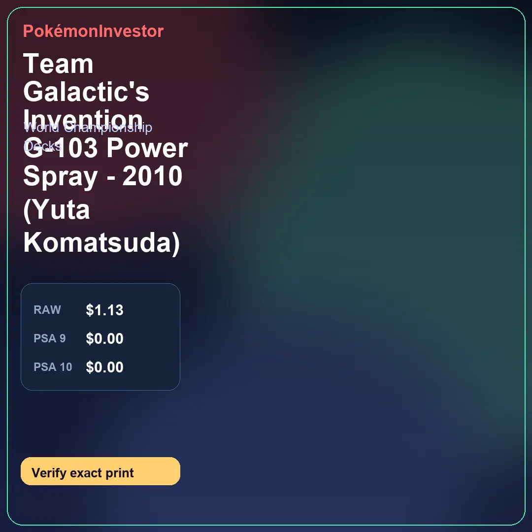 Card research image for Team Galactic's Invention G-103 Power Spray - 2010 (Yuta Komatsuda)