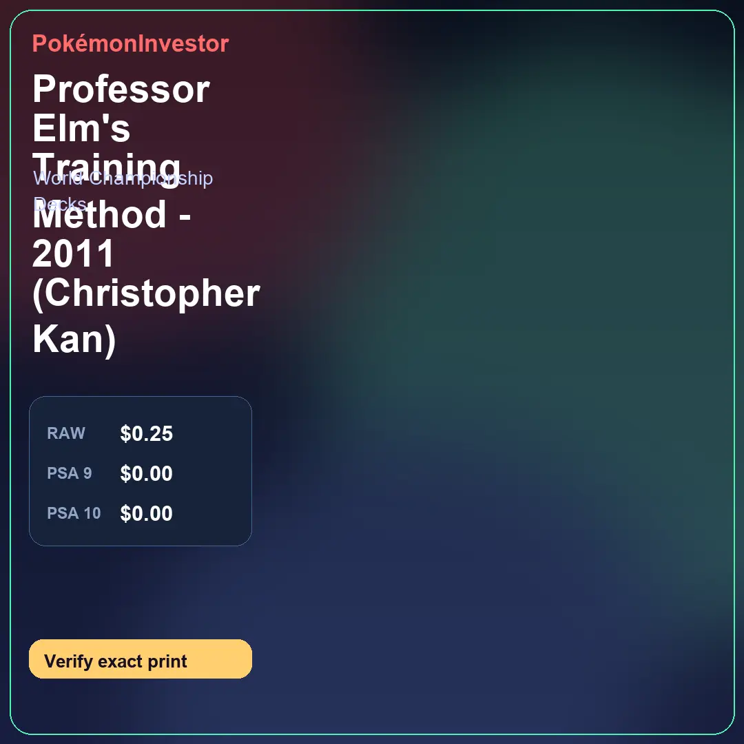 Card research image for Professor Elm's Training Method - 2011 (Christopher Kan)