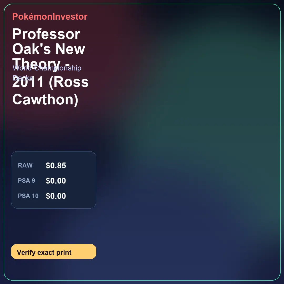 Card research image for Professor Oak's New Theory - 2011 (Ross Cawthon)