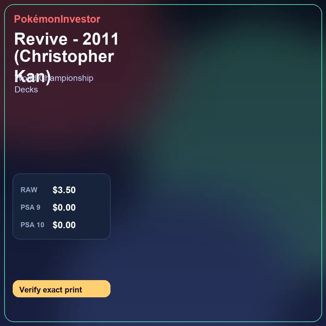 Card research image for Revive - 2011 (Christopher Kan)