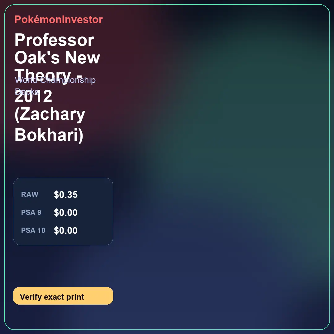Card research image for Professor Oak's New Theory - 2012 (Zachary Bokhari)