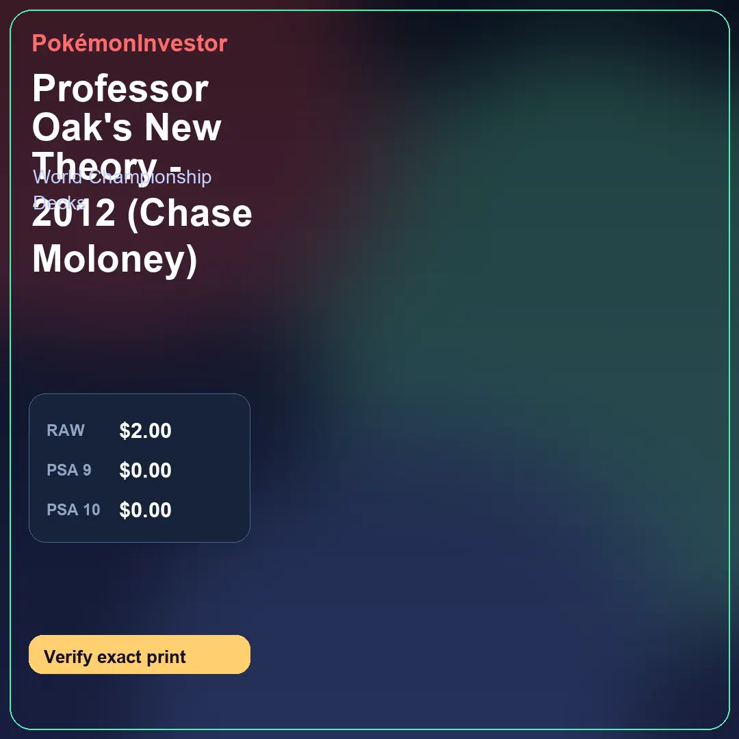 Card research image for Professor Oak's New Theory - 2012 (Chase Moloney)
