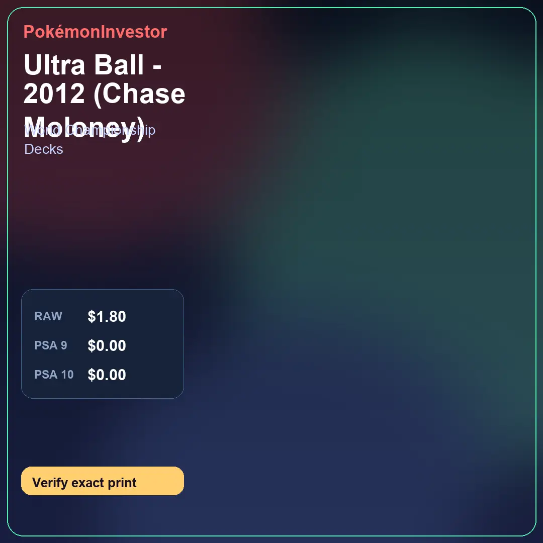 Card research image for Ultra Ball - 2012 (Chase Moloney)