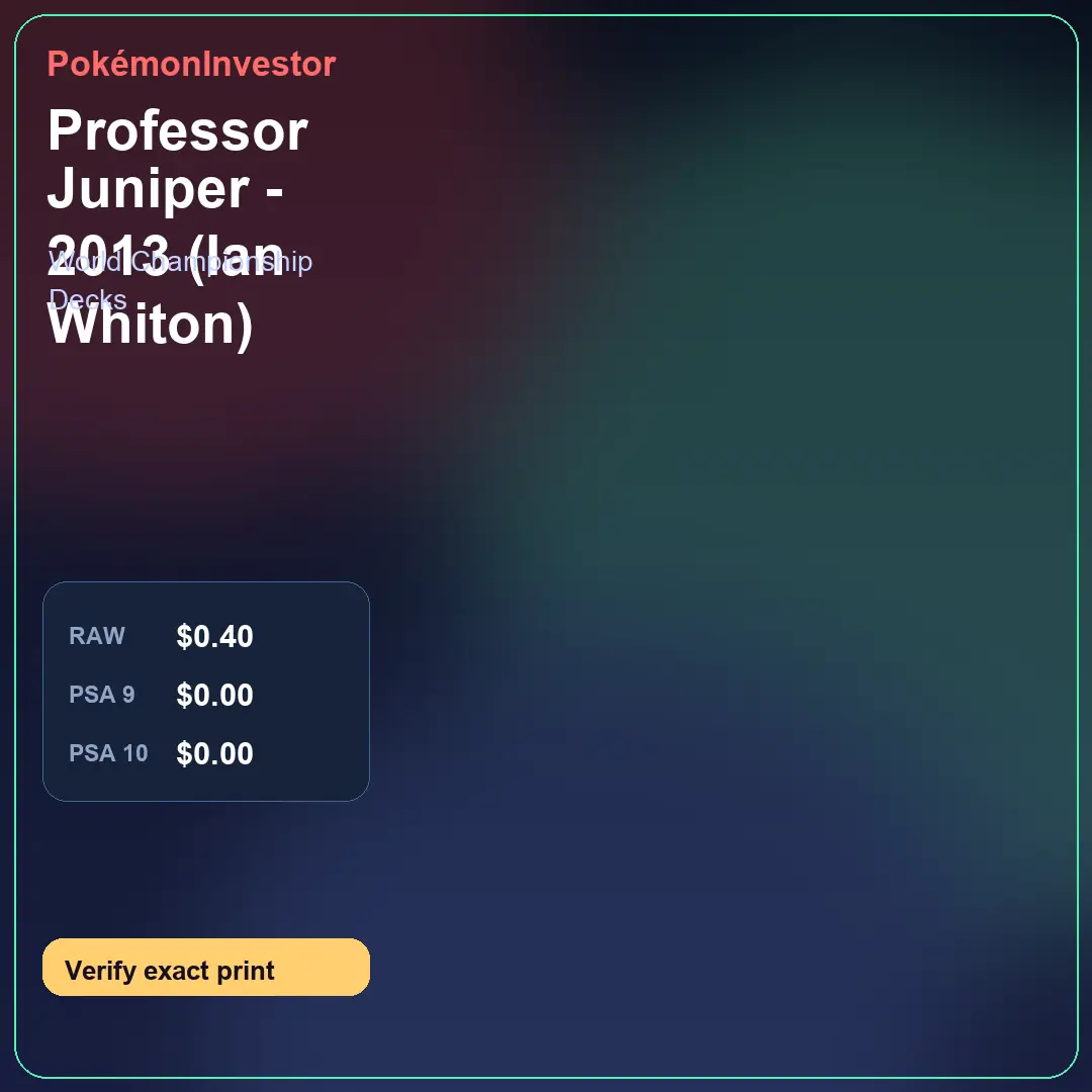 Card research image for Professor Juniper - 2013 (Ian Whiton)