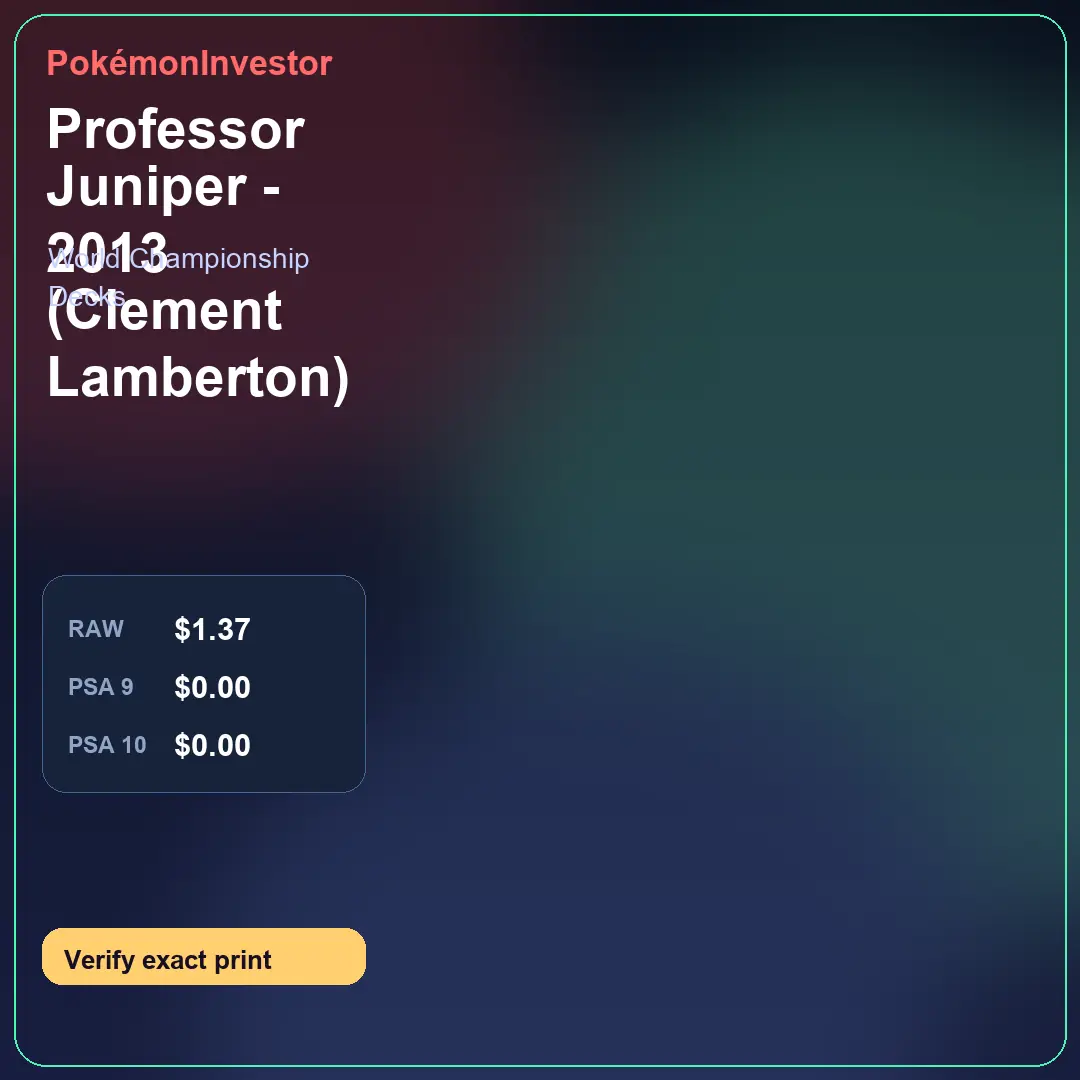 Card research image for Professor Juniper - 2013 (Clement Lamberton)