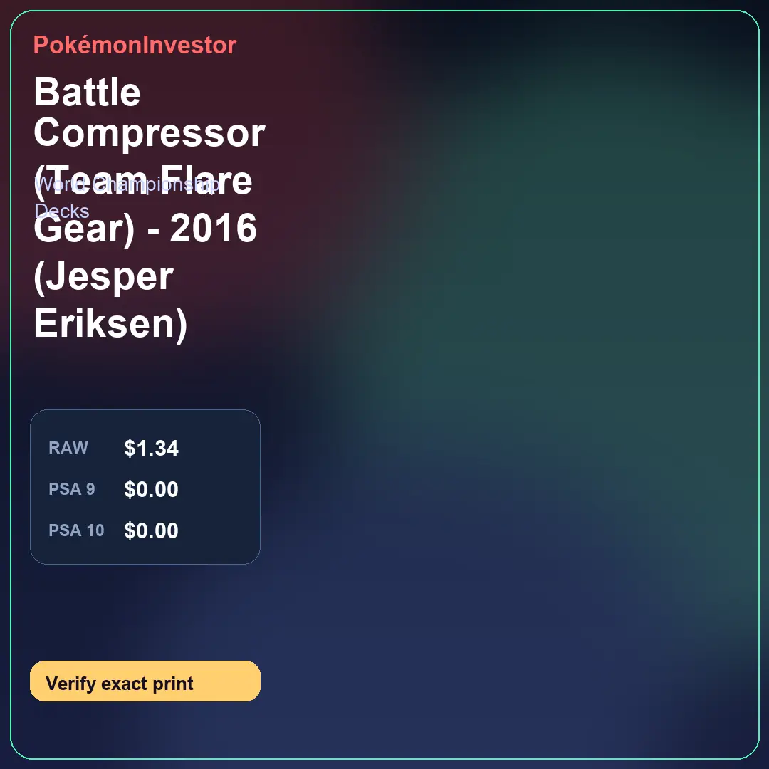 Card research image for Battle Compressor (Team Flare Gear) - 2016 (Jesper Eriksen)