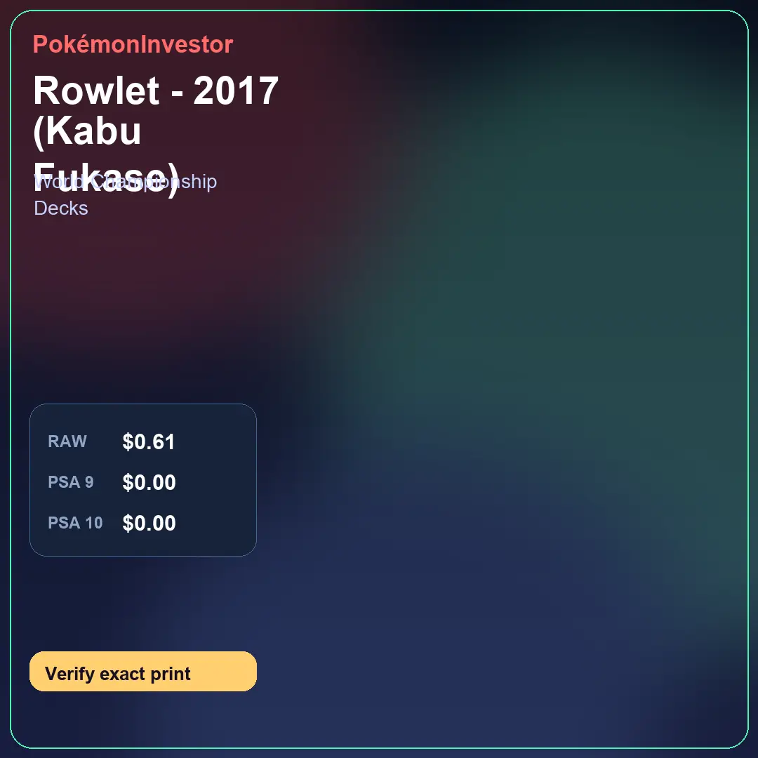 Card research image for Rowlet - 2017 (Kabu Fukase)